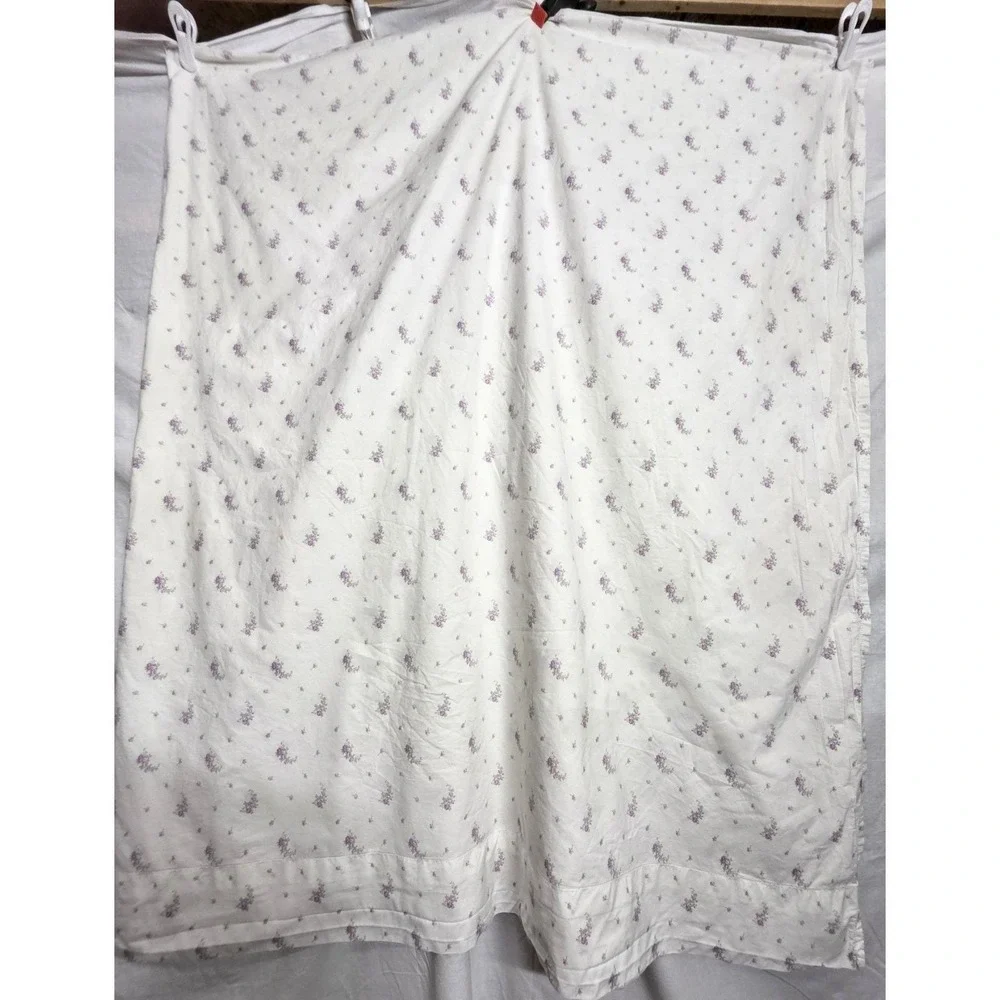 Simply Shabby Chic Flat Full Sheet Purple Floral Lavender Calico Cotton